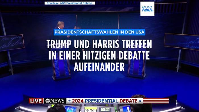 Video: Wahlkampf in den USA: Trump und Harris treffen in einer hitzigen Debatte aufeinander