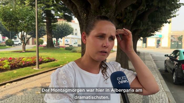 Video: Brände im Norden Portugals gehen zurück: Albergaria unter Rauchglocke