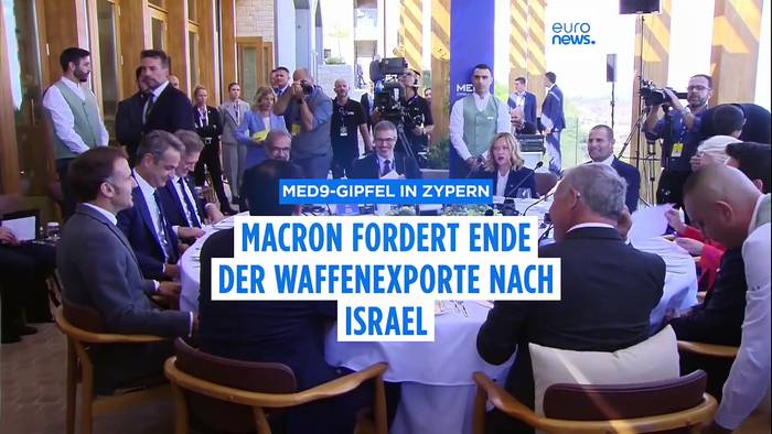 Video: Macron am MED9-Gipfel: Waffenexporte nach Israel stoppen
