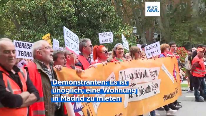 Video: Tausende Demonstranten setzen sich für bezahlbaren Wohnraum in Madrid ein