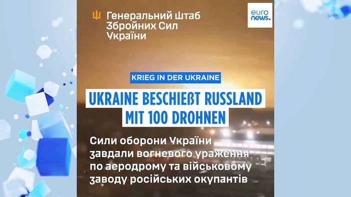 Video: Ukraine wehrt sich: Russland mit 100 Drohnen beschossen