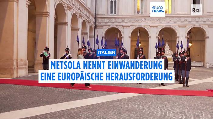 Video: Italien: Metsola nennt Einwanderung eine europäische Herausforderung