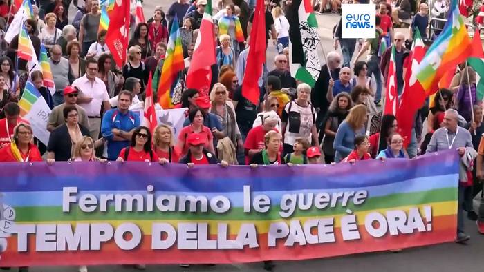 Video: Italien: Zehntausende fordern Frieden in Gaza und der Ukraine