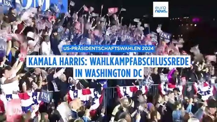 Video: US-Präsidentschaftswahlen: Kamala Harris hält Abschlussrede in Washington DC