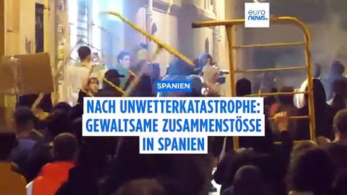 Video: Valencia: Massenprotest gegen Flut-Missmanagement