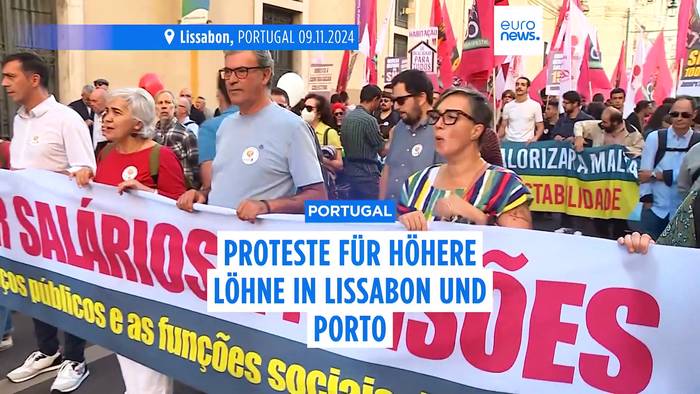 Video: Kaum Geld zum Leben: Tausende protestieren in Portugal für höhere Löhne und Renten