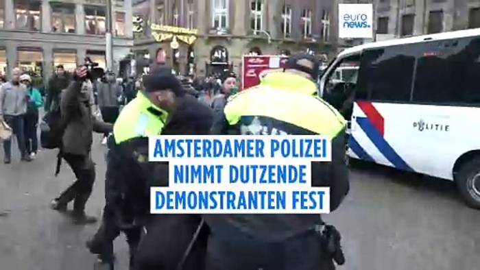 News video: Polizei nimmt Dutzende nach verbotenen Demonstrationen in Amsterdam fest