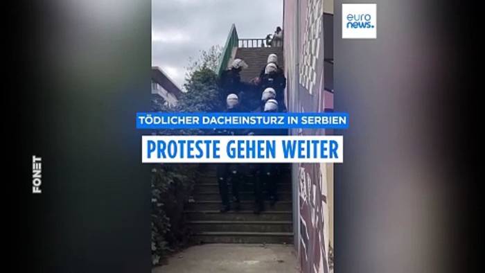 Video: Tödlicher Dacheinsturz in Serbien: Proteste gehen weiter