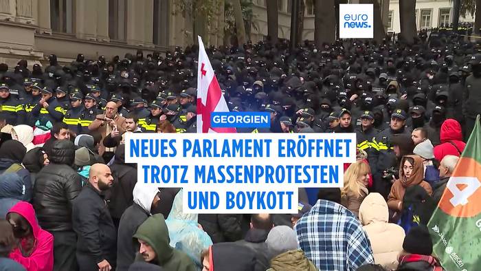 Video: Neues georgisches Parlament eröffnet erste Sitzung inmitten von Massenprotesten und Boykott