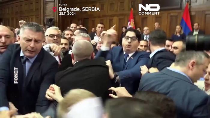 Video: No Comment: Schlägerei im serbischen Parlament