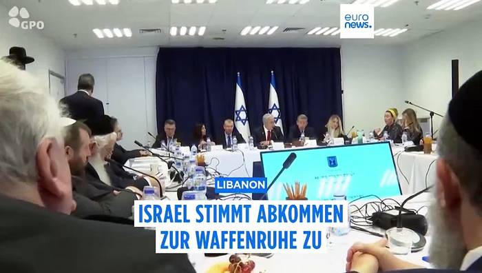 News video: Israelisches Sicherheitskabinett billigt Waffenstillstandsabkommen im Libanon