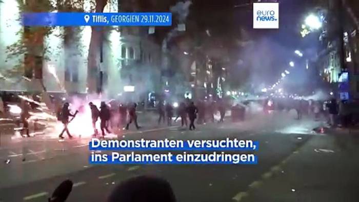 Video: Zweite Protest-Nacht in Georgien gegen Aussetzung der EU-Beitrittsgespräche