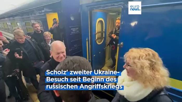 News video: Blitzbesuch: Scholz trifft sich mit Selenskyj in Kyjiw