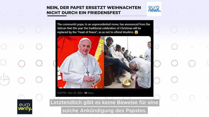 Video: Faktencheck: Will Papst Franziskus Weihnachten durch ein Friedensfest ersetzen?