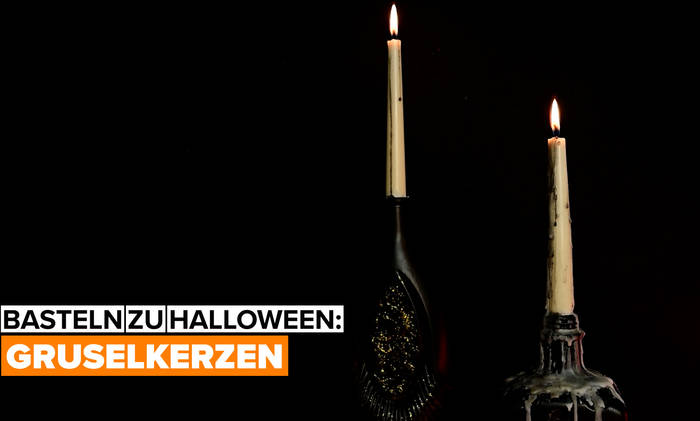 Video: Basteln zu Halloween: gruselige Kerzenhalter