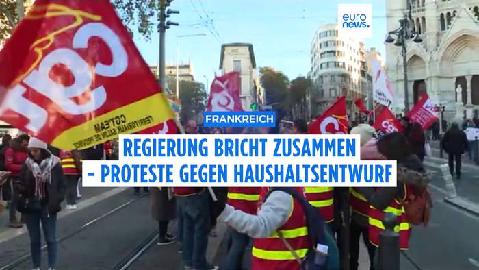 Video: Französische Regierung bricht zusammen - Proteste gegen Haushaltsentwurf