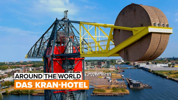 News video: Around the world: Kran-Hotel in Amsterdam