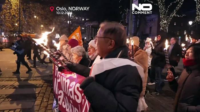 News video: No Comment: Prozession zu Ehren der Friedensnobelpreisträger