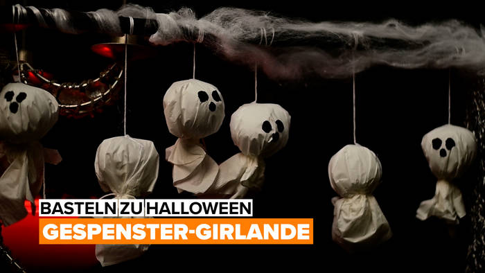 Video: Basteln zu Halloween: Gespenster-Girlande