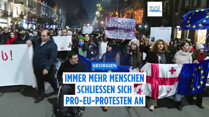 News video: Immer mehr Georgier schließen sich Pro-EU-Protesten an