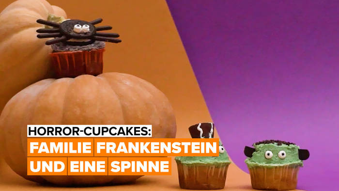 Video: Horror-Cupcakes: Herr und Frau Frankenstein und ein Spinnenmuffin