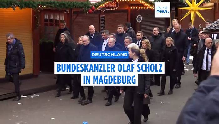 News video: Bundeskanzler Olaf Scholz in Magdeburg