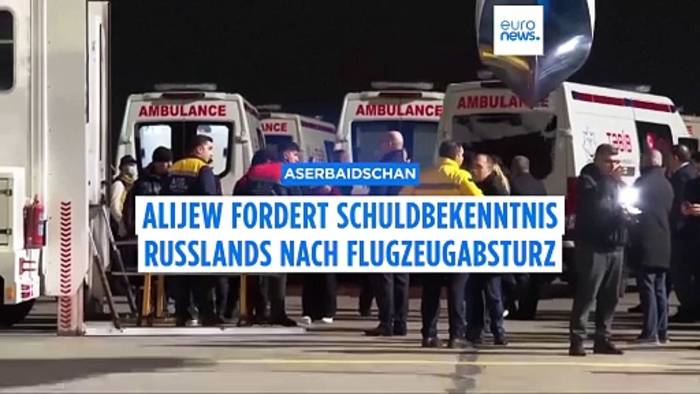 News video: Flugzeugabsturz: Baku fordert von Russland Schuldeingeständnis und Entschädigung