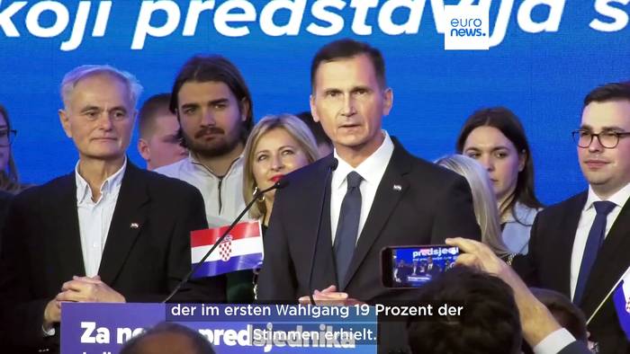 Video: Kroatien: Präsident Milanović vor Stichwahl gegen HDZ-Kandidaten im Januar