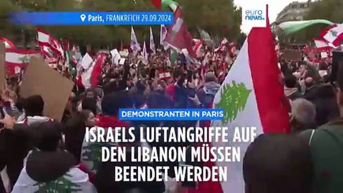 Video: Paris: Demonstranten fordern ein Ende der israelischen Luftangriffe auf Libanon