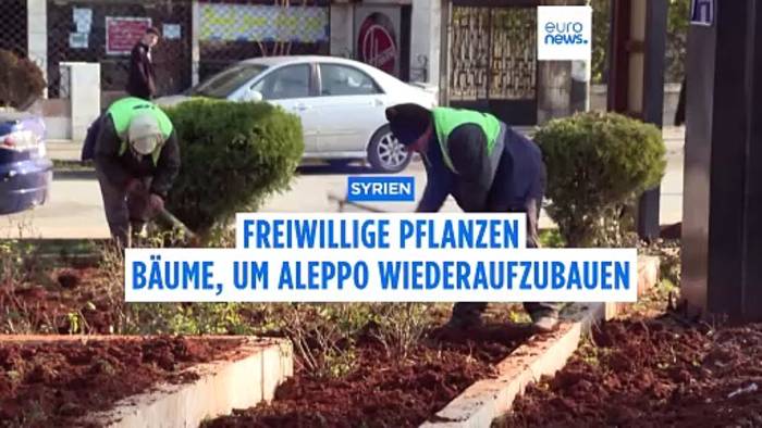 News video: Wiederaufbau in Aleppo: Freiwillige pflanzen Bäume