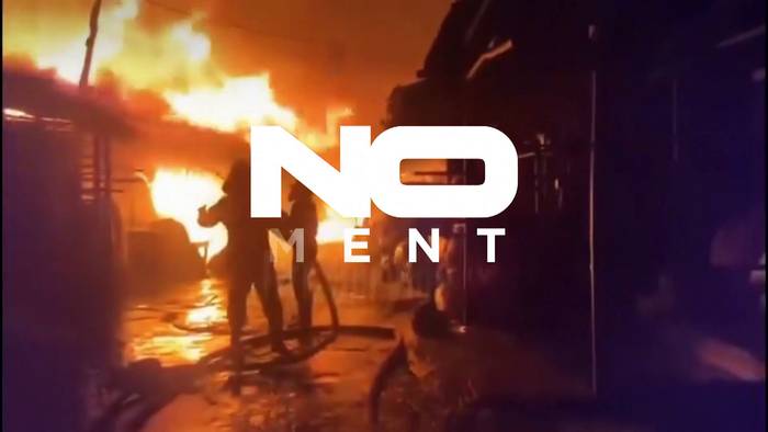 Video: Flammen wüten auf ghanaischem Markt und beschädigen Geschäfte