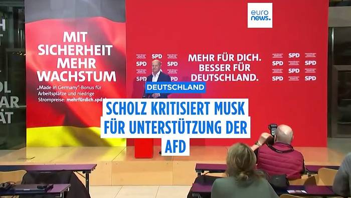 News video: Scholz verurteilt Musks Unterstützung für die AfD