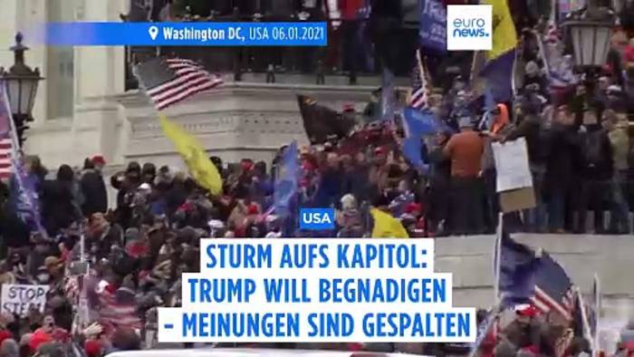 News video: Sturm aufs Kapitol: Trump will begnadigen - Meinungen sind gespalten