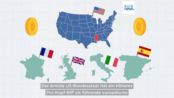 Video: Wer ist ärmer dran? Die ärmsten US-Staaten oder die größten Volkswirtschaften Europas?