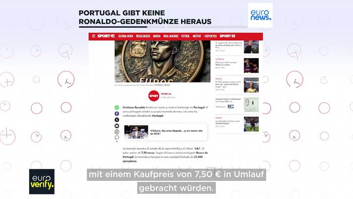 News video: Faktencheck: Gibt Portugal eine Ronaldo-Gedenkmünze heraus?