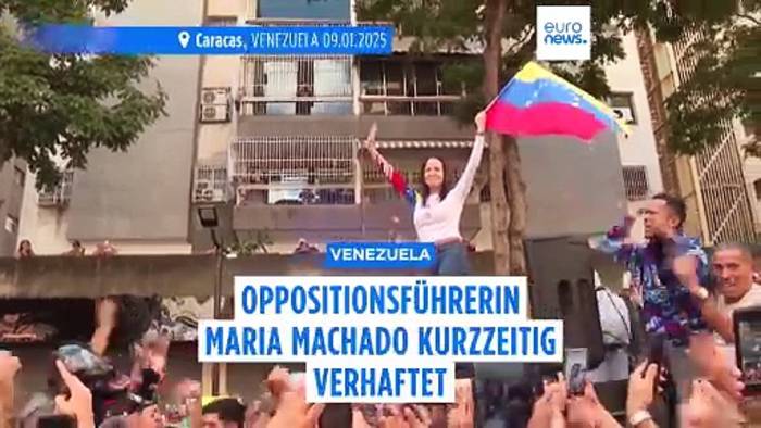 News video: Venezuela: Oppositionsführerin Maria Machado nach Protesten in Caracas kurzzeitig verhaftet