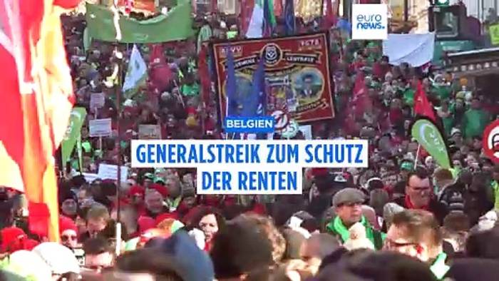 Video: Generalstreik in Belgien - Zehntausende demonstrieren gegen Rentenreform