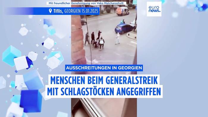 Video: Ausschreitungen in Georgien: Arbeiter beim Streik mit Schlagstöcken angegriffen