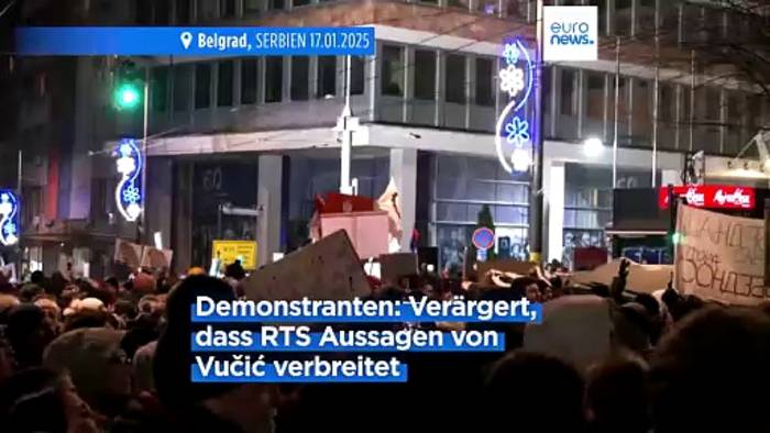 Video: Belgrad: Tausende demonstrieren gegen staatliches Fernsehen