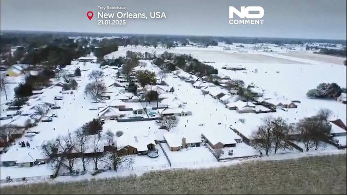 News video: Schneeballschlachten und Schlittenfahrten an der US-Golfküste gehen viral