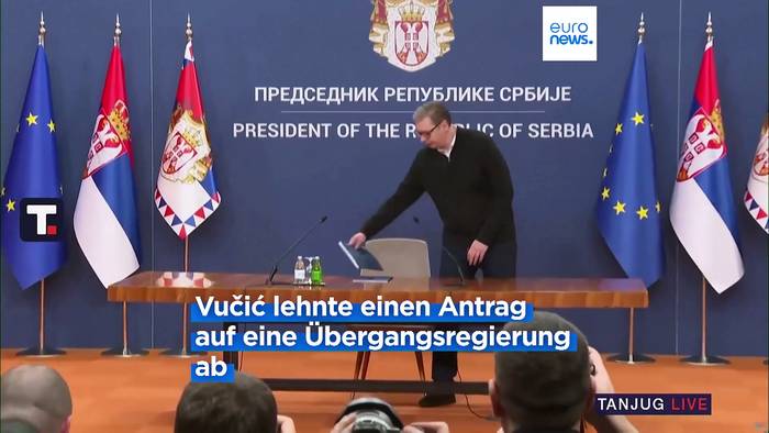 Video: Serbischer Präsident: Rücktritt des Ministerpräsidenten könnte zu Neuwahlen führen