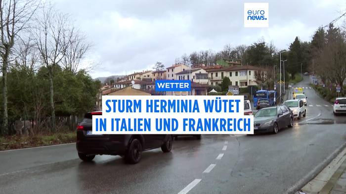 Video: Sturm Herminia: Sturzfluten in Teilen von Italien und Frankreich