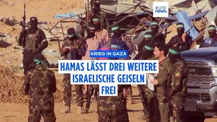 Video: Hamas lässt drei weitere Geiseln frei