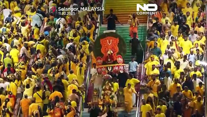 News video: In Malaysia versammeln sich Hunderttausende Gläubige zum Thaipusam-Fest