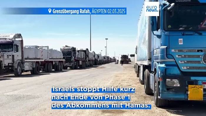 News video: Es hagelt Kritik, denn Israel hat alle Hilfslieferungen für Gaza gestoppt