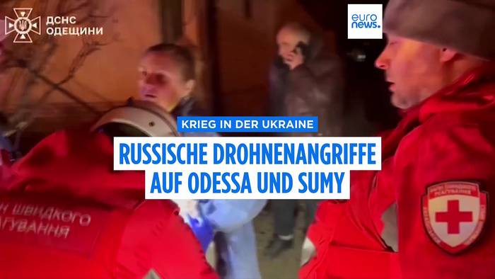 Video: Ukraine meldet vier Verletzte bei Russlands Drohnen-Angriffen in der Nacht auf Odessa