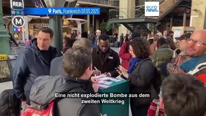 News video: Weltkriegsbombe legte am Freitag den Zugverkehr am Pariser Gare du Nord lahm