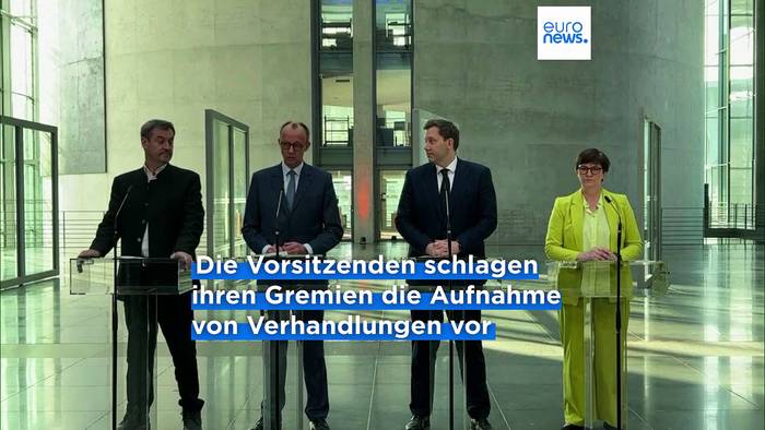 Video: CDU/CSU und SPD einigen sich auf Koalitionsverhandlungen