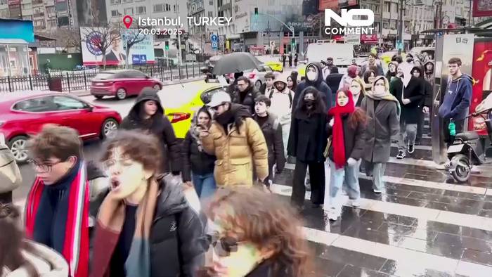 News video: Studenten protestieren gegen Verhaftung des Istanbuler Bürgermeisters