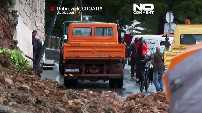 Video: Starkregen löst Erdrutsche in Dubrovnik aus